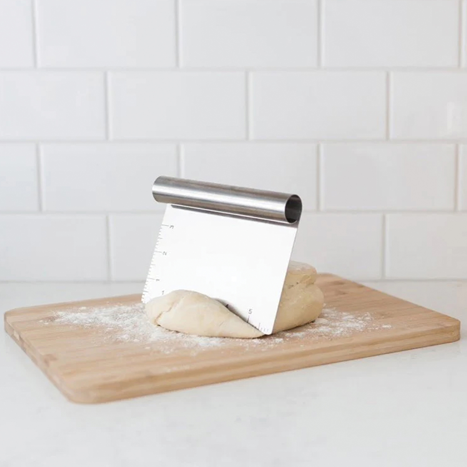 BETTER HOUSEWARE Dough Scraper/Cutter, Silver - Picture 3 of 6