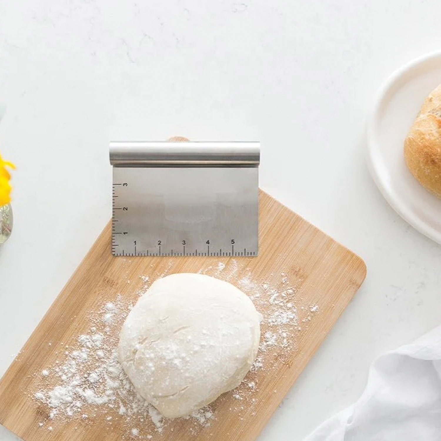 BETTER HOUSEWARE Dough Scraper/Cutter, Silver - Picture 4 of 6