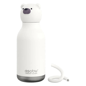 ASOBU 16-Oz. Bestie Bottle Insulated Stainless Steel Water Bottle with Reusable Flexi Straw (Teddy B