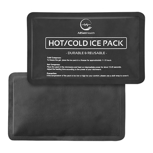 AllSett HEALTH Reusable Soft Gel Packs for Injuries with Velvet-Soft Fleece Fabric, 2 Pack (Black)