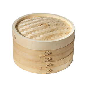 Joyce Chen 2-Tier BAMBOO Steamer Baskets with Lid (10 In.)